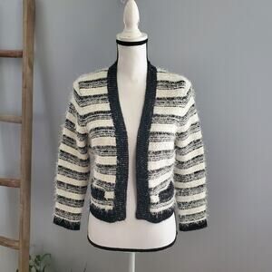 Calvin Klein Women's Striped Shag Open Cardigan size S